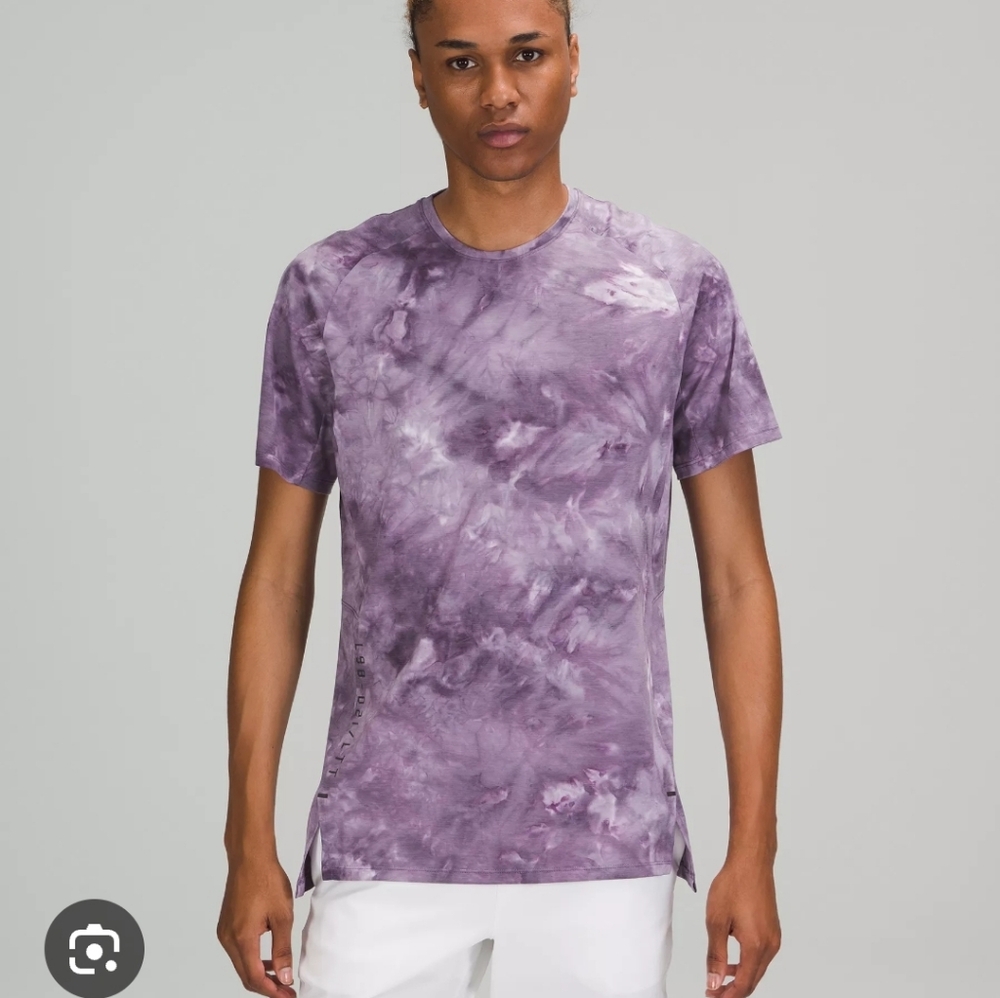 lululemon athletica Men Always Agile Purple Tie-Dye Short Sleeve Tee Size XL